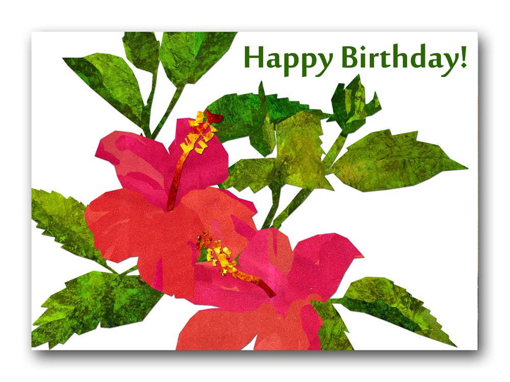 Joyeux Anniversaire Fleurs D Hibiscus 5 X 7 Carte Etsy Joyeux Anniversaire Fleurs D Hibiscus 5 X 7 Carte Etsy