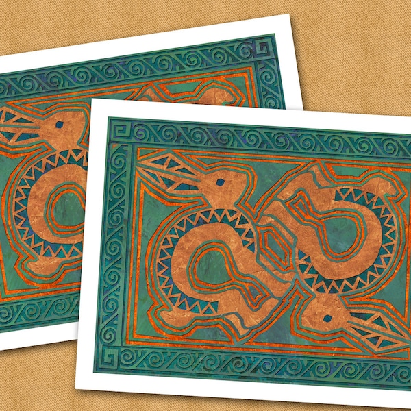PAIR of RABBITS - Set of 2 Note Cards - The Southwest Collection - An Original Design by Linda Henry (SWNC003)