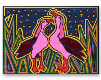 Love, Wedding, Engagement, Valentine CARD or PRINT - Pair of ALBATROSSES - The Wonders of Nature Collection - 2 color variations (CVAL001)