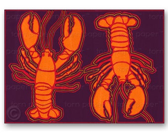 LOBSTERS in LOVE - 5x7 Greeting Card or Matted Print - Love - Wedding - Valentine - Engagement -"The Wonders of Nature" Collection (CVAL018)