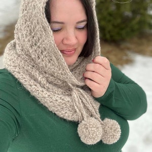 Crochet Cowl Pattern, Trio Lace Hooded Cowl Crochet Pattern, Crochet Wrap Pattern, Crochet Cape Pattern, Crochet Shawl Pattern