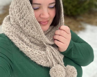 Crochet Cowl Pattern, Trio Lace Hooded Cowl Crochet Pattern, Crochet Wrap Pattern, Crochet Cape Pattern, Crochet Shawl Pattern