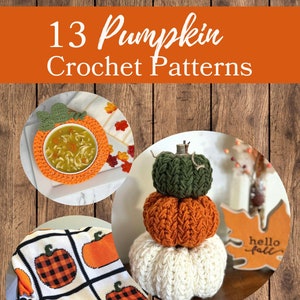 13 Pumpkin Crochet Patterns eBook, Crochet Pumpkins, Stacked Pumpkins Pattern, Braided Pumpkins, Pumpkin Treat Bags, Pumpkin Candy Dish
