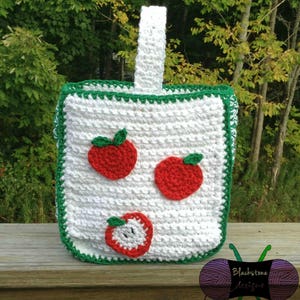 Crochet Pattern: Apple Orchard Tote, Crochet Tote Pattern, Apple Picking, Fall, Tote, Wine, Holiday Party, Hostess, Hot Cocoa, Coffee