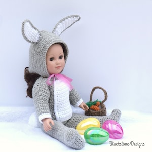 Crochet Easter Pattern: Bunny Costume for Dolls, Crochet Doll Clothes Pattern, Easter, Easter Bunny, Rabbit, Doll Clothes, Crochet Rabbit