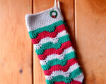 Crochet Stocking Pattern, Snowdrift Stocking, Christmas Stocking, Crochet Christmas Stocking, Crochet Christmas Decor, Christmas Stocking