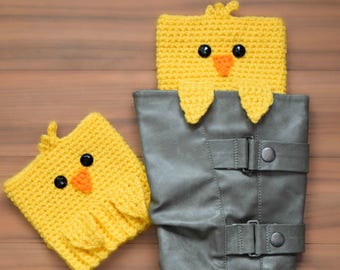 Crochet Boot Cuffs Pattern, Peeping Chick Boot Cuffs, Crochet Easter Chicks Boot Cuffs, Crochet Boot Toppers, Crochet Legwarmers Pattern