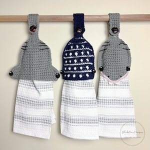 Crochet Towel Hanger Pattern, Shark Towel Hangers, Crochet Shark Pattern, Great White Shark Crochet, Shark Towel Topper, Whale Shark Pattern