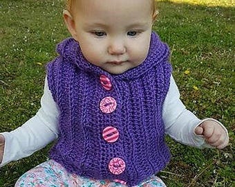 Crochet Vest Pattern, Sunkissed Hooded Vest BABY, Crochet Hooded Vest Pattern, Crochet Baby Vest Pattern, Crochet Baby Garment Patterns