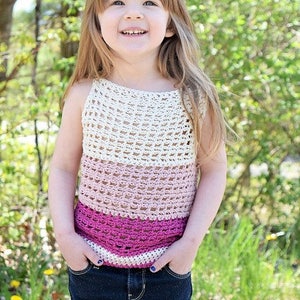 Crochet Top Pattern, Parfait Boat Neck Top CHILD, Spring, Summer, Fall, crochet fashion, white, lacy, lightweight, peekaboo sleeve, cotton