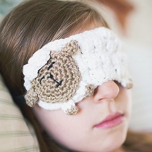 Crochet Eye Mask Pattern, Counting Sheep Sleep Mask, Eye mask for restful sleep, crochet sheep patterns