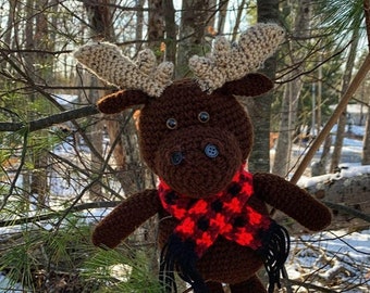 Crochet Moose Pattern for Mack the Moose, Crochet Moose Amigurumi, Moose Plushie, Moose Stuffed Animal, Moose Ami
