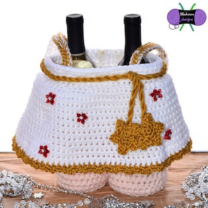 Crochet Pattern: Angel Legs Gift Basket, Crochet Basket Pattern Christmas, Tote, Wine, Holiday Party, Hostess, Christmas Eve, Coffee