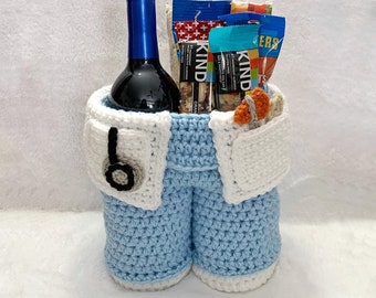 Crochet Basket Pattern, Healthcare Provider Gift Basket, Tote, Wine, Gift, Thank you, Medical Professional, Hospital