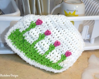 Spring Tulips Washcloth - PDF crochet pattern ONLY - Dishcloth, Crochet Pattern, Spring Cleaning
