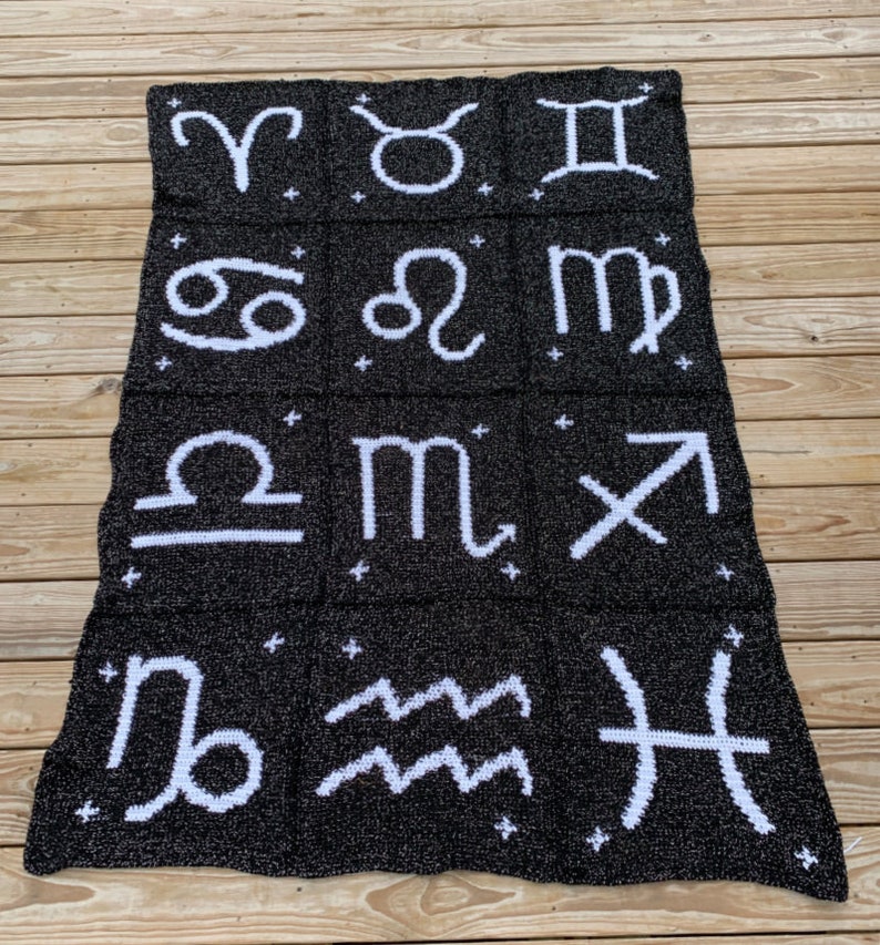 Crochet Blanket Pattern, Astrology Afghan, Crochet Blanket Pattern, Crochet Afghan Pattern, Zodiac Crochet Pattern, Crochet Astrology image 2