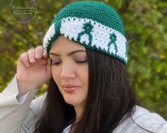 Crochet Beanie Pattern, Awareness Cap Crochet Pattern, Chemo Cap, Crochet Awareness Ribbon, Crochet Beanie, Crochet Toque