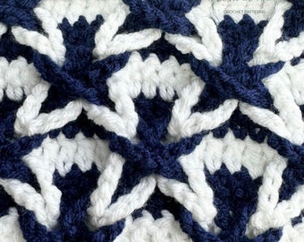 Crochet Pattern: Polish Star Stitch Afghan Square, Crochet Afghan Block Pattern, Crochet Square Pattern, Crochet Polish Star Stitch square
