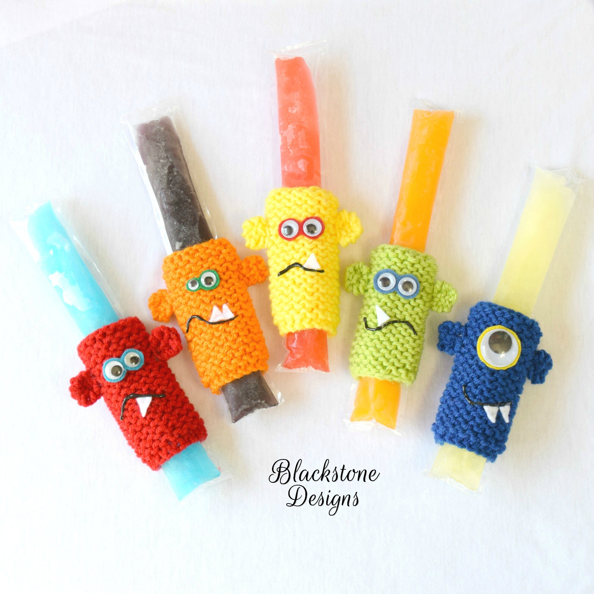 Monster Popsicle Holders- PDF knit pattern ONLY - Summer, Popsicles, Classr...