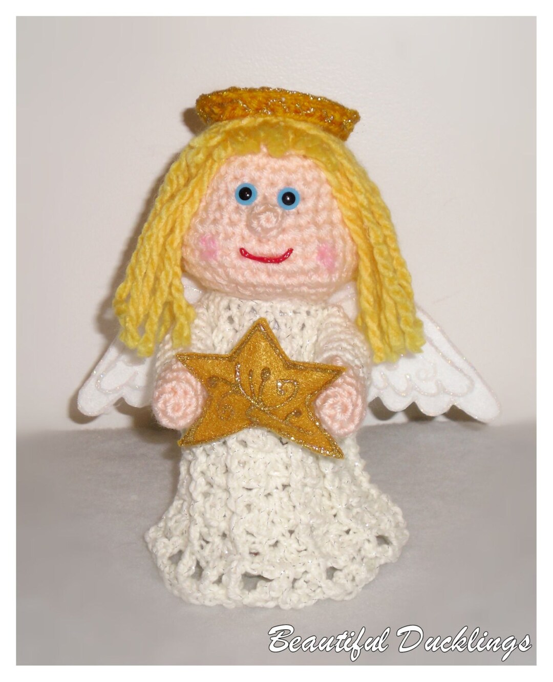 Crochet Pattern: Angel Tree Topper, Stuffed Christmas Decor, Christmas ...