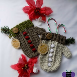 Crochet Ornament Pattern, Mitten Gift Holder, Christmas Gifts, Holiday Gifts, Gift Wrap, Last Minute Gift, Secret Santa Gift, Teachers Gifts
