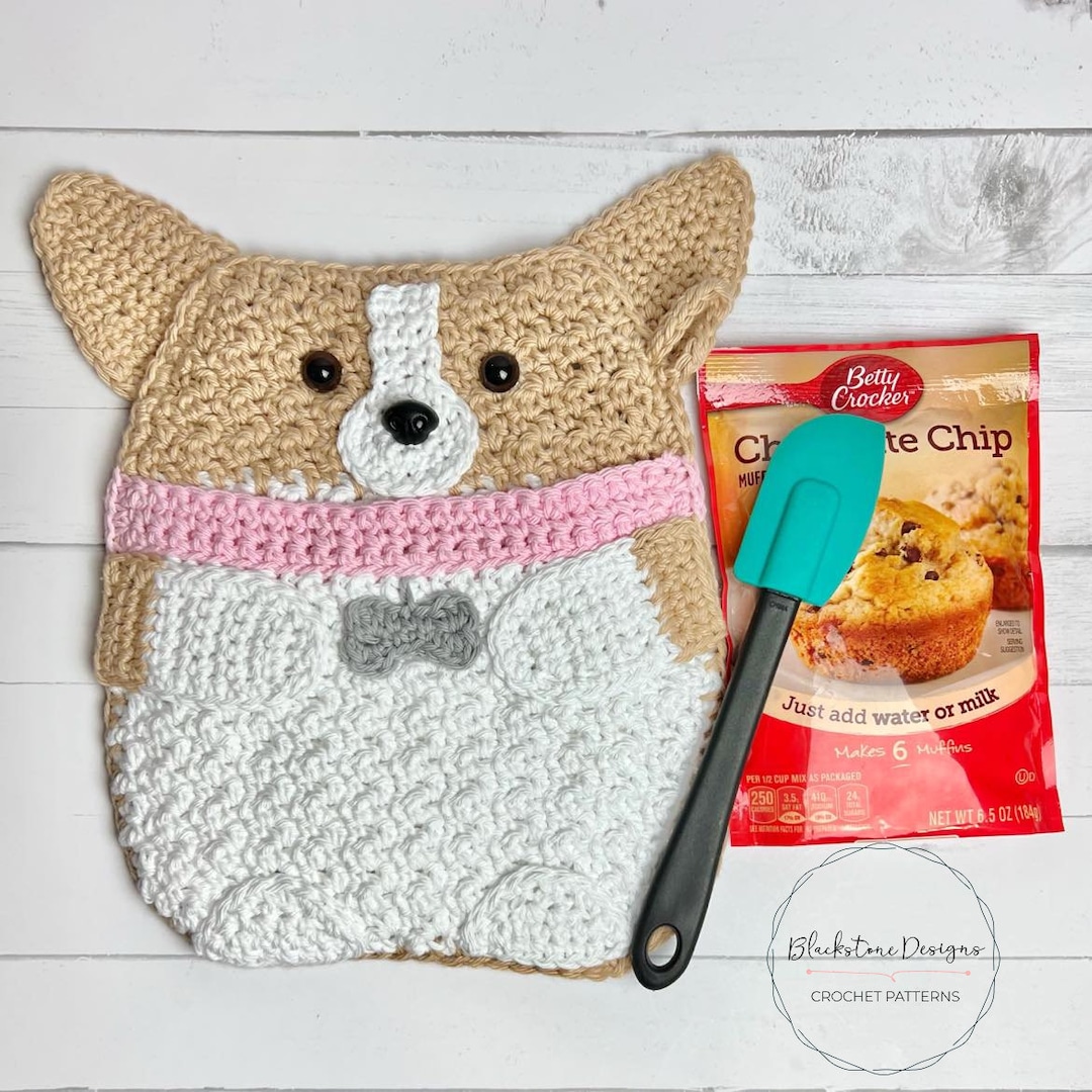 Crochet Pot Holder Pattern, Pot Holder, Puppy Dog Pot Holder