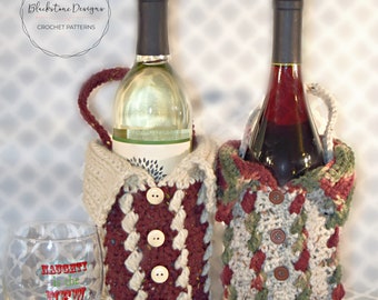 Be Merry Bottle Bag Crochet Pattern: Wine Sweater Tote (PDF Pattern)