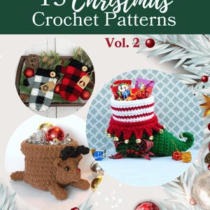 15 Christmas Crochet Patterns eBook Volume 2, Crochet Christmas Stockings, Christmas Decor Crochet Patterns, Crochet Christmas Ornaments