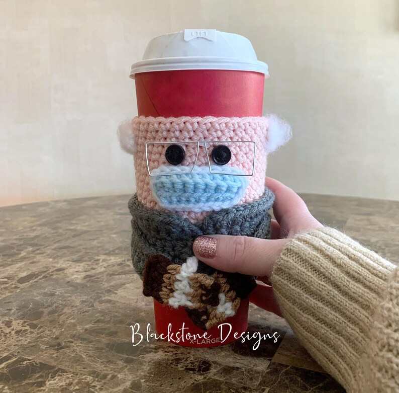 Crochet Pattern: Coffee With Bernie, Crochet Cozy Pattern, Coffee Cozy, Coffee Sleeve, Cup Cozy image 2