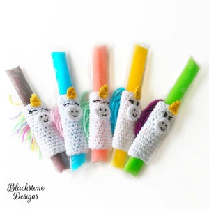 Crochet Pattern: Unicorn Ice Pop Holders, Crochet Popsicle Sleeve Pattern, Unicorn Popsicle Holder, Freezie Covers