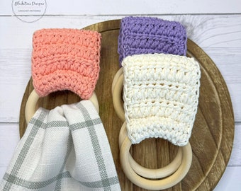 Crochet Towel Hanger Pattern, Forked Cluster Towel Hangers, Crochet Forked Cluster Stitch, Kitchen Towel Hangers, Bathroom Towel Hangers