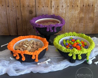 Crochet Pattern: Cauldron Bowl Cozy, Crochet Cozy Pattern, Cauldron Candy Dish, Crochet Bowl Cover, Cauldron Patterns, Bowl Insulation