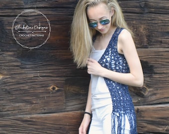 Crochet Vest Pattern, Boho Lace Vest ADULT, Crochet Vest Pattern, Boho Crochet Patterns, Crochet Tops, Garment Patterns