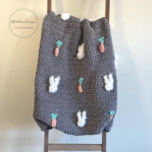 Crochet Blanket Pattern, Fluffy Bunnies Crochet Blanket Pattern, Crochet Baby Blanket Pattern, Crochet Pattern for Easter