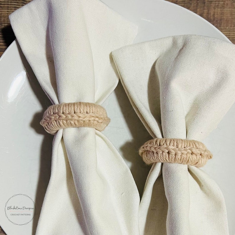 Crochet Napkin Rings Pattern, Easy Crochet Napkin Rings, DIY Napkin Rings Pattern, Crochet Table Settings image 5