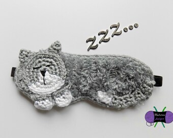 Crochet Pattern: Cat Nap Sleep Mask, Crochet Mask Pattern, Sleep, Night, Mask, Beauty Rest, Kitten,