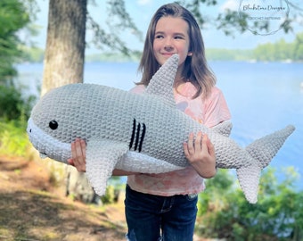 Crochet Pattern: Giant Shark Amigurumi, Crochet Shark Pattern, Great White Shark Crochet, Sharked Stuffed Animal Pattern