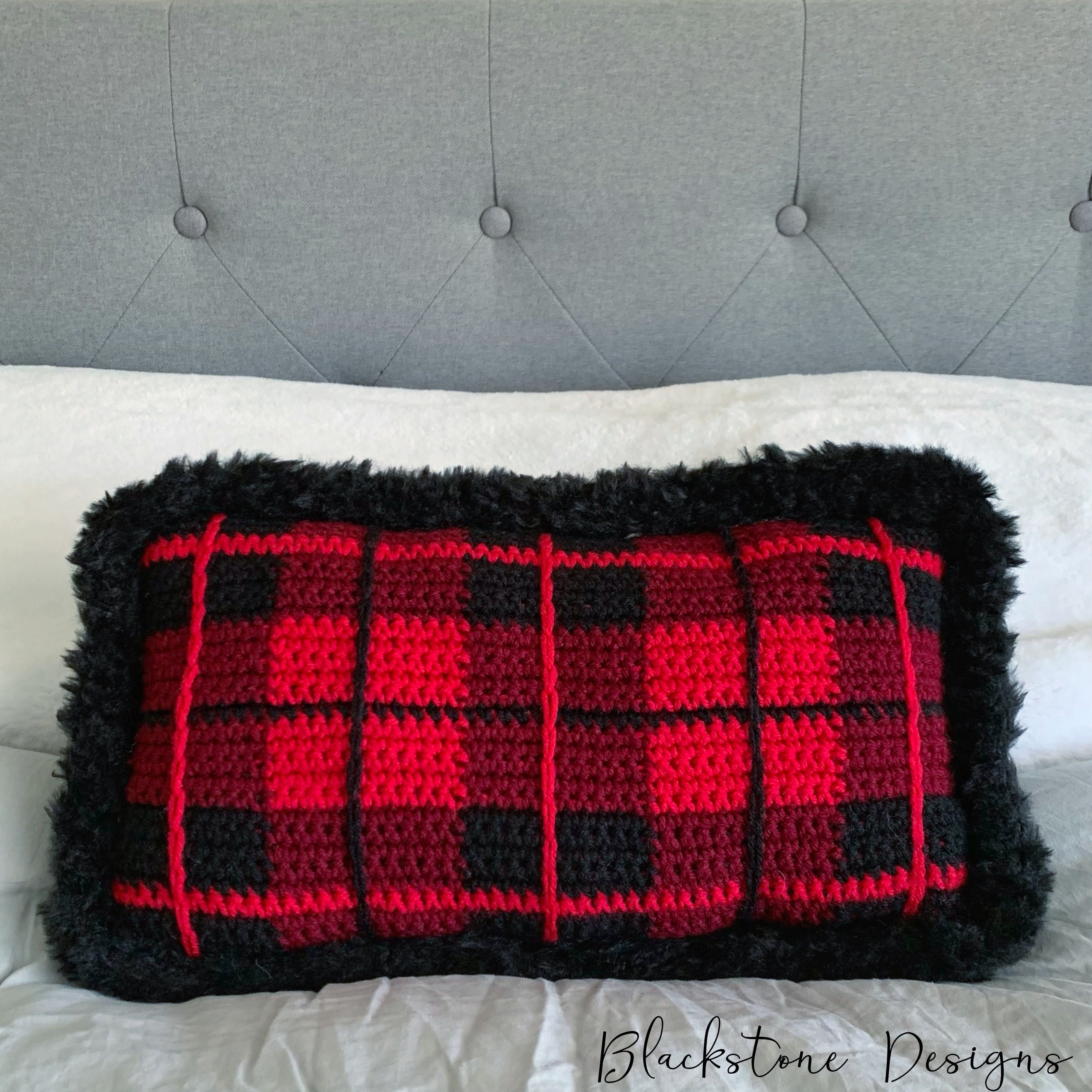 Crochet Pillow Pattern Wallace Tartan Plaid Pillow