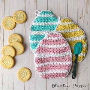 Crochet Pot Holder Pattern, Easter Egg Pot Holder, Easter Dinner, Home Decor, Easter Decoration, Easter Baking, Hot Pad