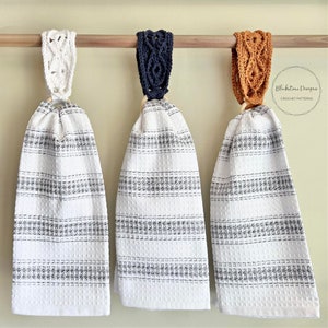 Crochet Towel Holder Pattern, Bavarian Stitch Towel Hangers, Crochet Bavarian Stitch, Mock Macrame Towel Hangers, Textured Crochet Pattern image 3