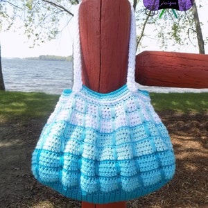 Crochet Handbag Pattern, Gradient Blocks Handbag, Purse, Ombre, Summer, Beach, Ocean, Travel, Bag