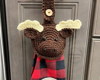 Crochet Towel Hanger Pattern, Moose Towel Hanger, Crochet Towel Holder, Crochet Towel Rings, Crochet Moose Patterns