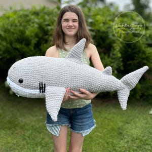 Crochet Pattern: Giant Shark Amigurumi, Crochet Shark Pattern, Great White Shark Crochet, Sharked Stuffed Animal Pattern
