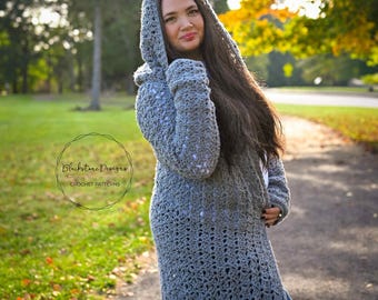 Crochet Cardigan Pattern, Bayberry Cardigan ADULT size Crochet sweater pattern, Crochet Duster, Lacy Cardigan, Cardigan Patterns for women