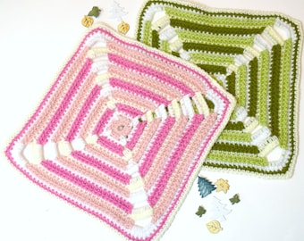 Crochet Pattern: Arboretum Square, Crochet Afghan Square Pattern, 12" Afghan Square, Crochet Blanket, Granny Square, crochet square pattern