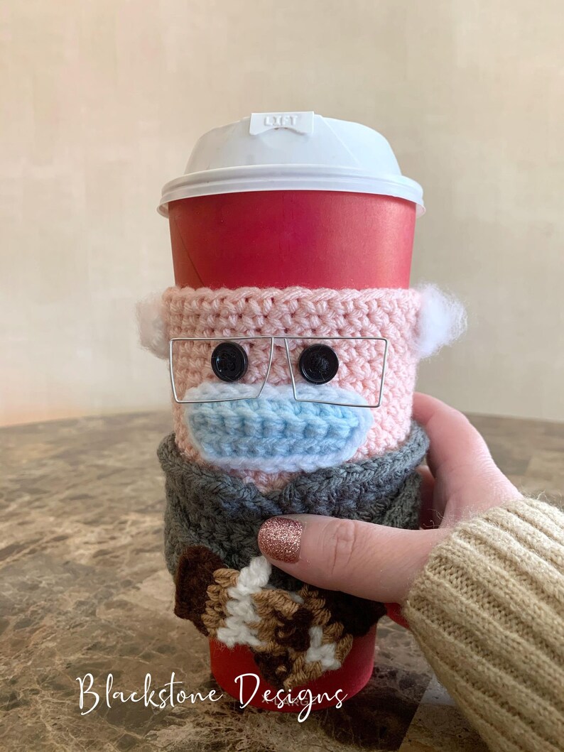 Crochet Pattern: Coffee With Bernie, Crochet Cozy Pattern, Coffee Cozy, Coffee Sleeve, Cup Cozy image 4