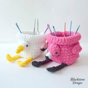 Crochet Pattern: Bird Baskets, Crochet Basket Pattern, Crochet Flamingo, Stuffed Flamingo, Pelican, Stuffed Animal, Seagull, Crochet Bird