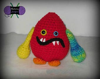 Crochet Monster Pattern, Monster Softie, Stuffed Monster, Toy Monster, Colorful Monster, Stuffed Animal, Crochet Monster