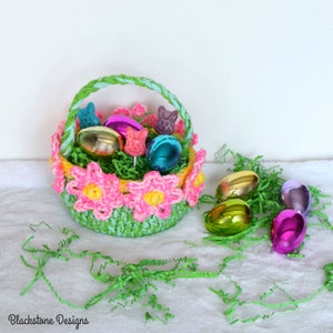 Crochet Pattern: Blooming Easter Basket, Crochet Basket Pattern, Crochet Easter Basket, Easter Basket, Flower Basket, May Basket image 2