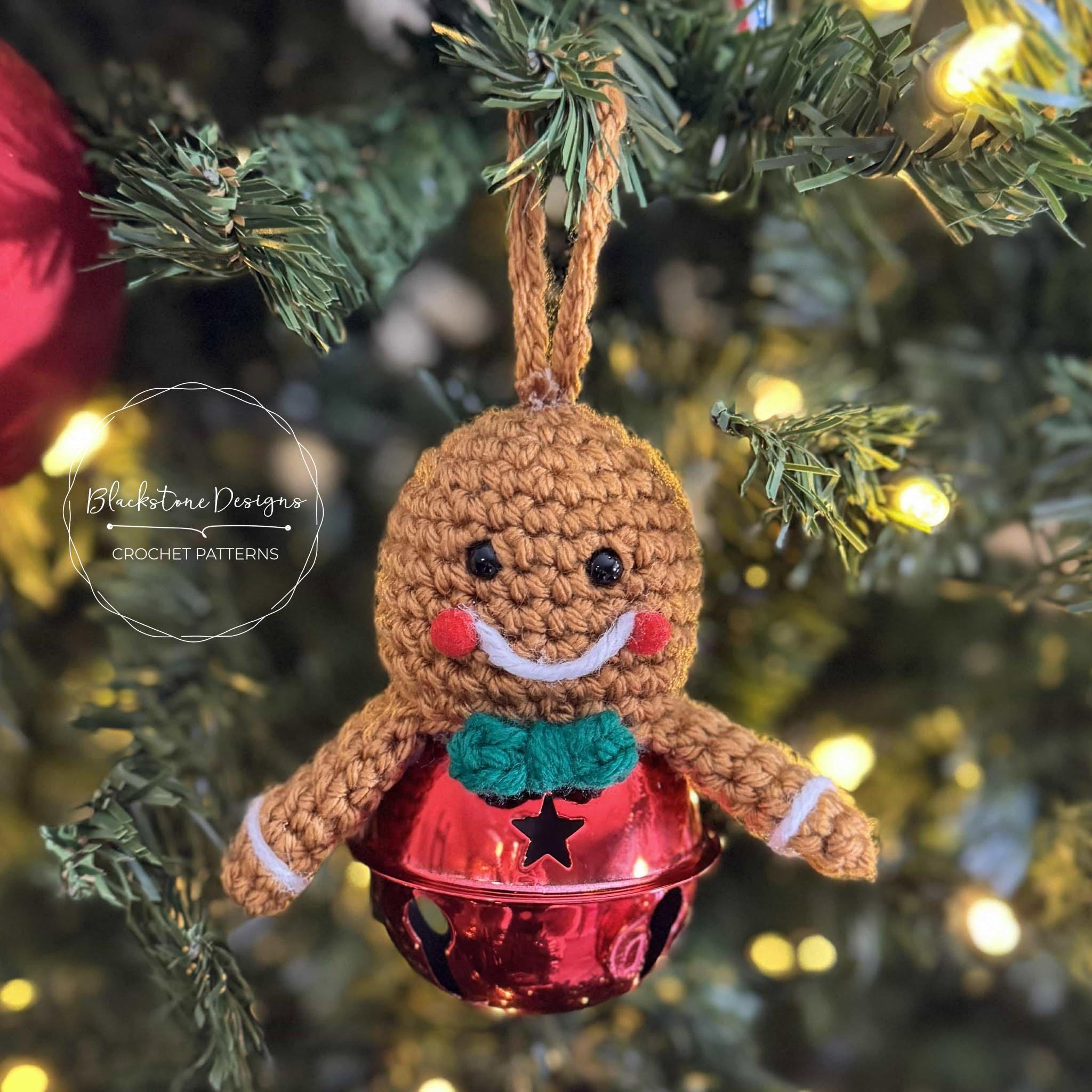 Crochet Ornament Pattern Gingerbread Man Jingle Bell